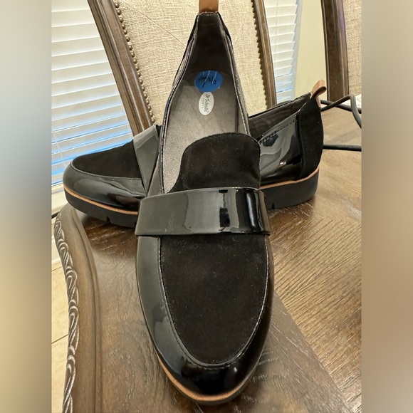 Dr. Scholl’s Watson Black Loafer Size 7.5 M Wedge Heel - Picture 1 of 7